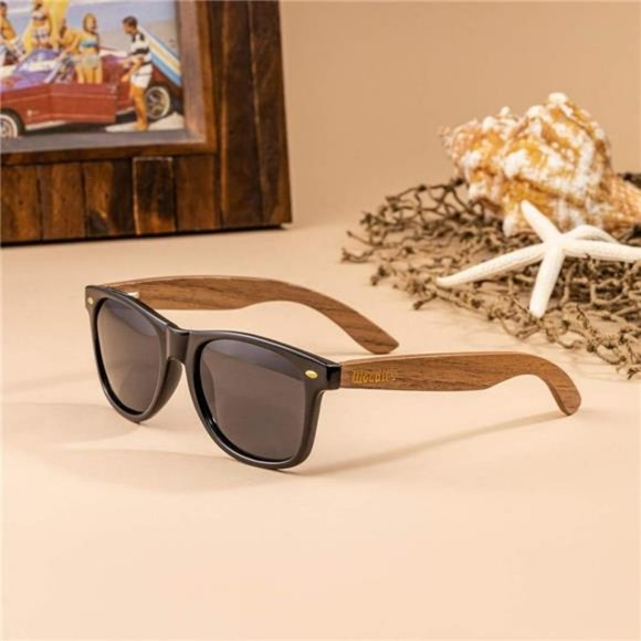 Walnut Wood Sunglasses with Dark Polarized Lenses for Men and Women main image 5